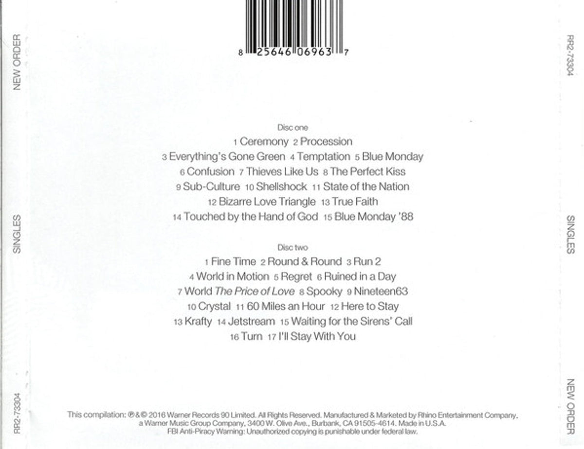 New Order – Singles: 2015 Remaster (2-CD)