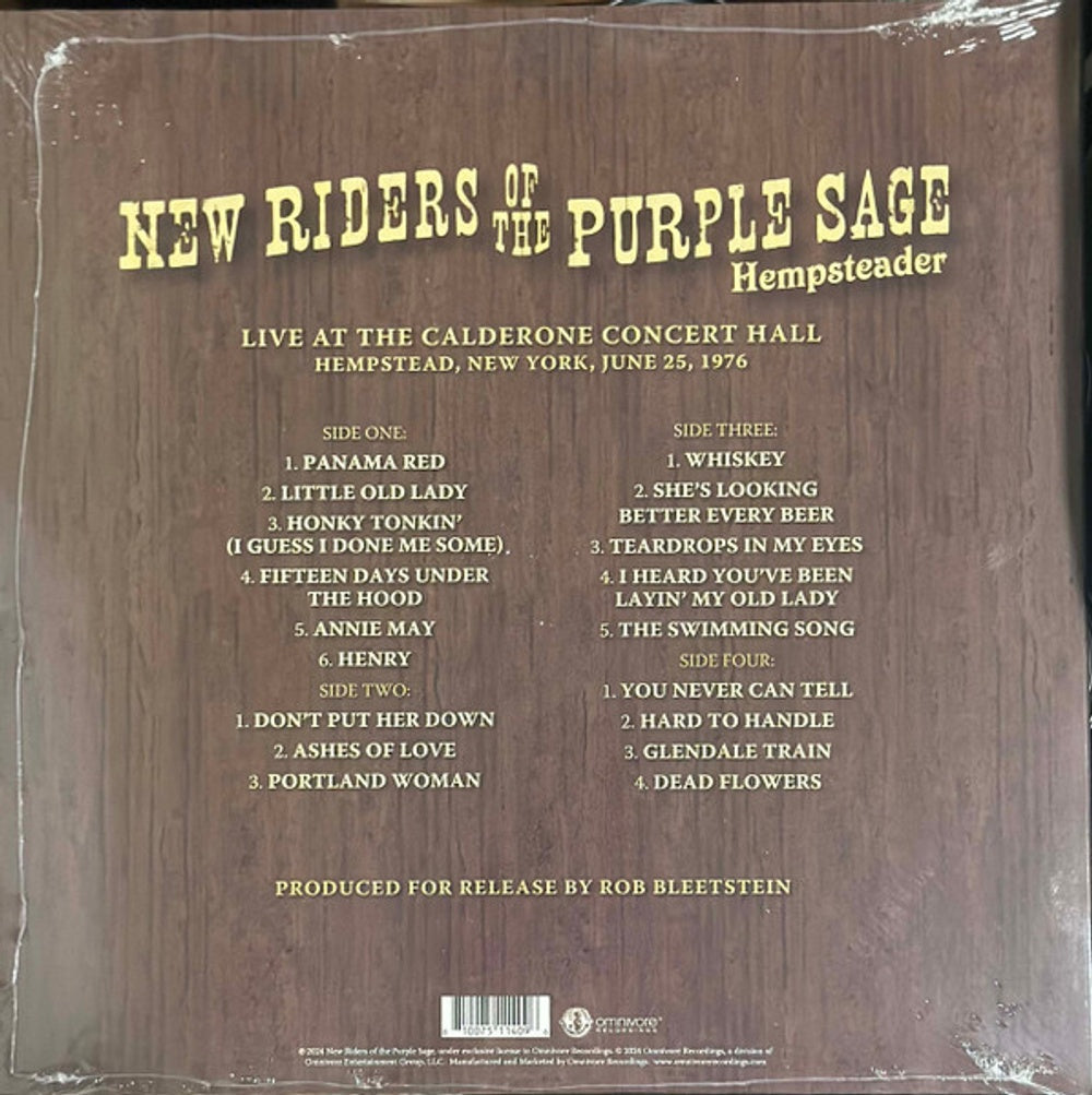 New Riders Of The Purple Sage – Hempsteader: Live At The Calderone Concert Hall (2-LP Vinyl) Vinyl Record