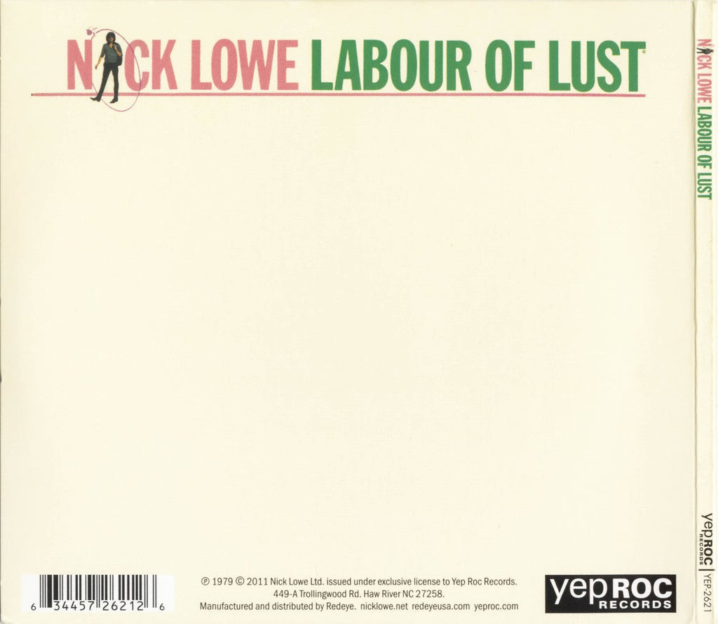Nick Lowe – Labour of Lust Music CD
