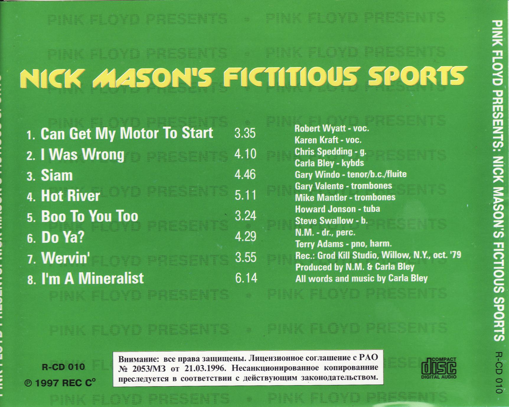 Nick Mason – Fictitious Sports Music CD