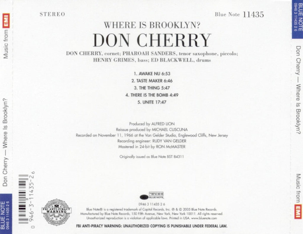 Don Cherry – Where Is Brooklyn? Music CD