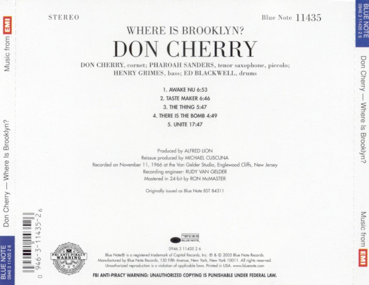 Don Cherry – Where Is Brooklyn? Music CD