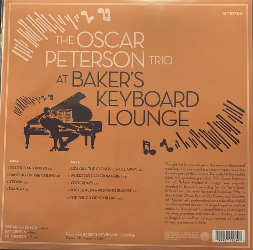 Oscar Peterson – At Bakers Keyboard Lounge (LP Vinyl) Vinyl Record