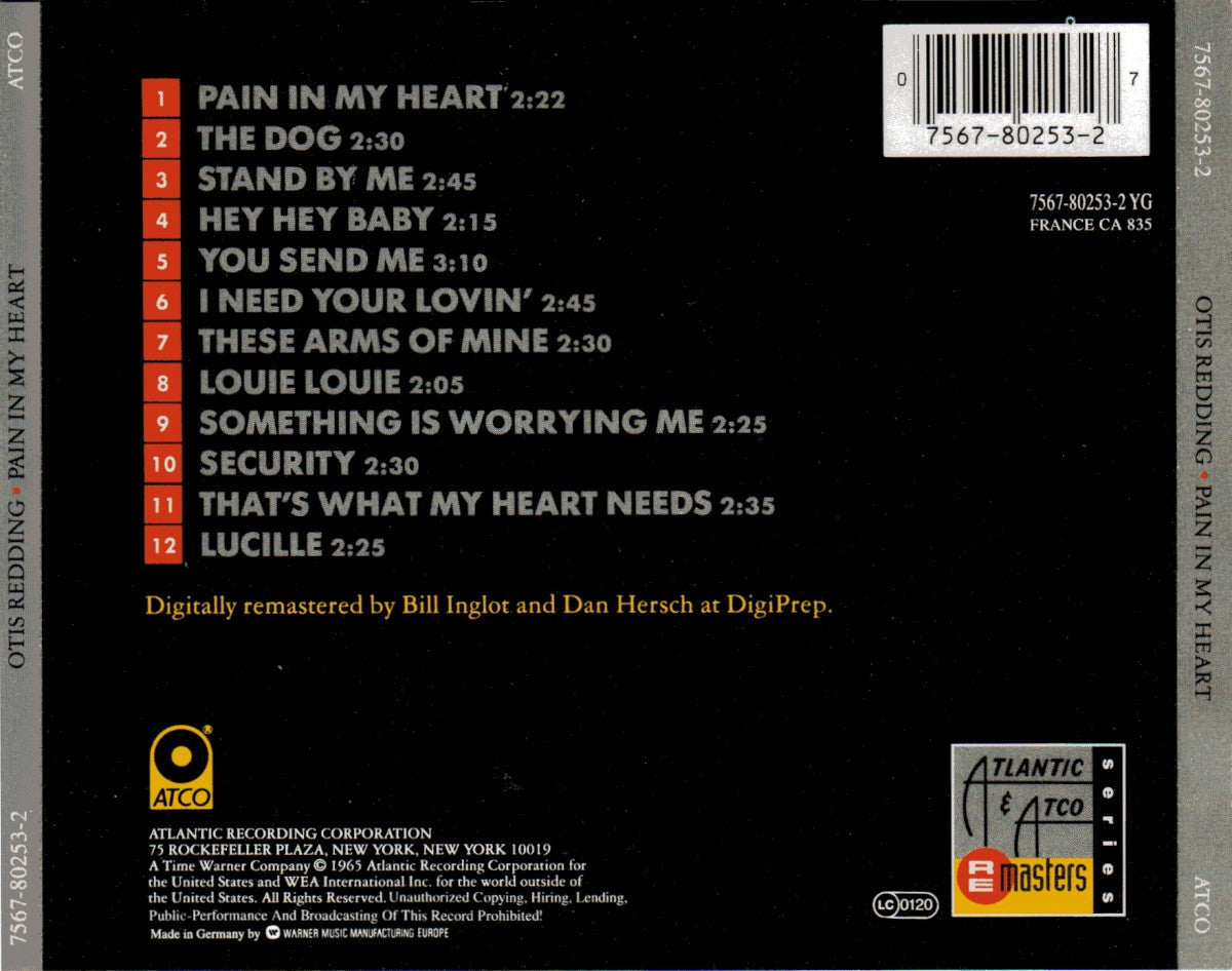 Otis Redding – Pain In My Heart Music CD