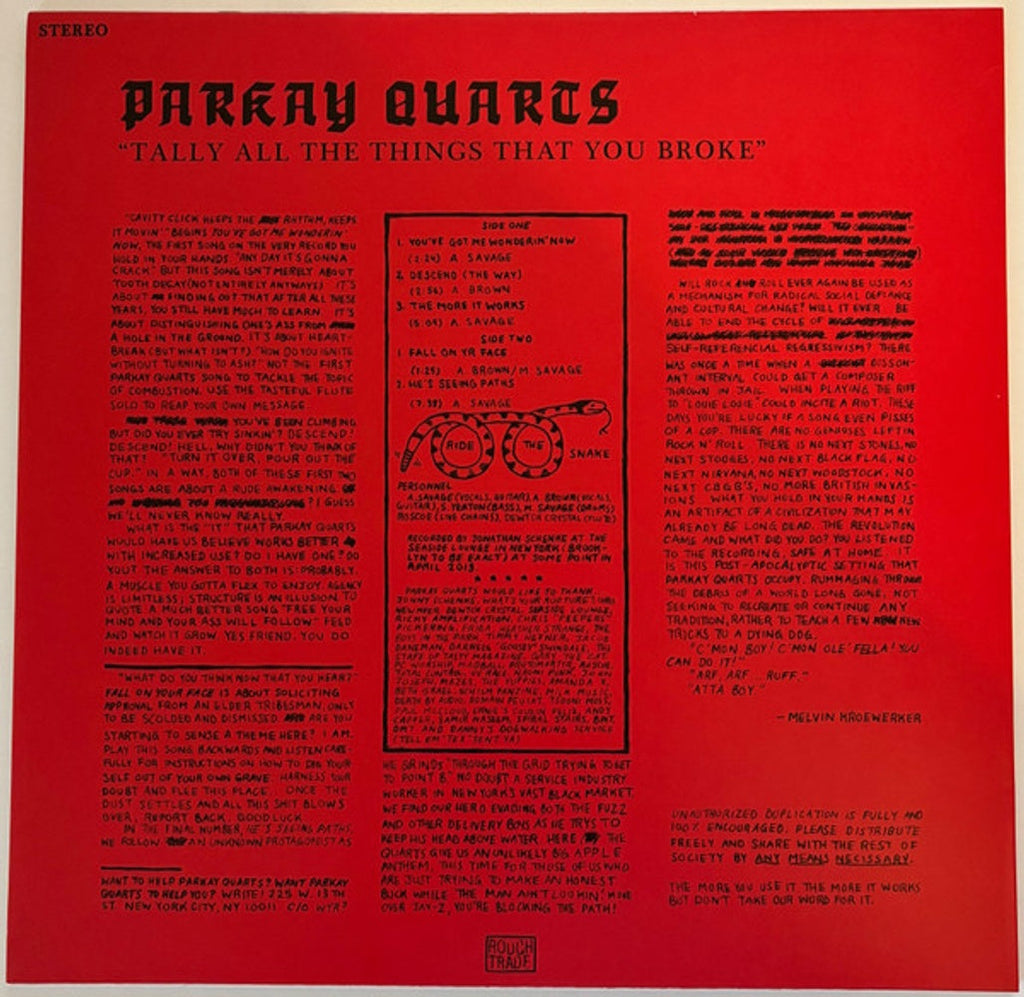 Parquet Courts – Tally All The Things You Broke (LP Vinyl) Vinyl Record