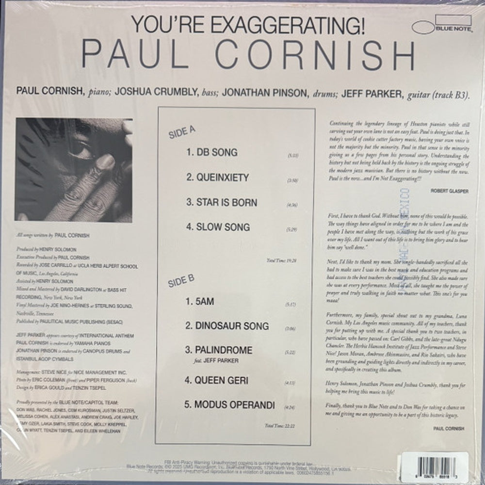 Paul Cornish – You're Exaggerating (LP Vinyl) Vinyl Record