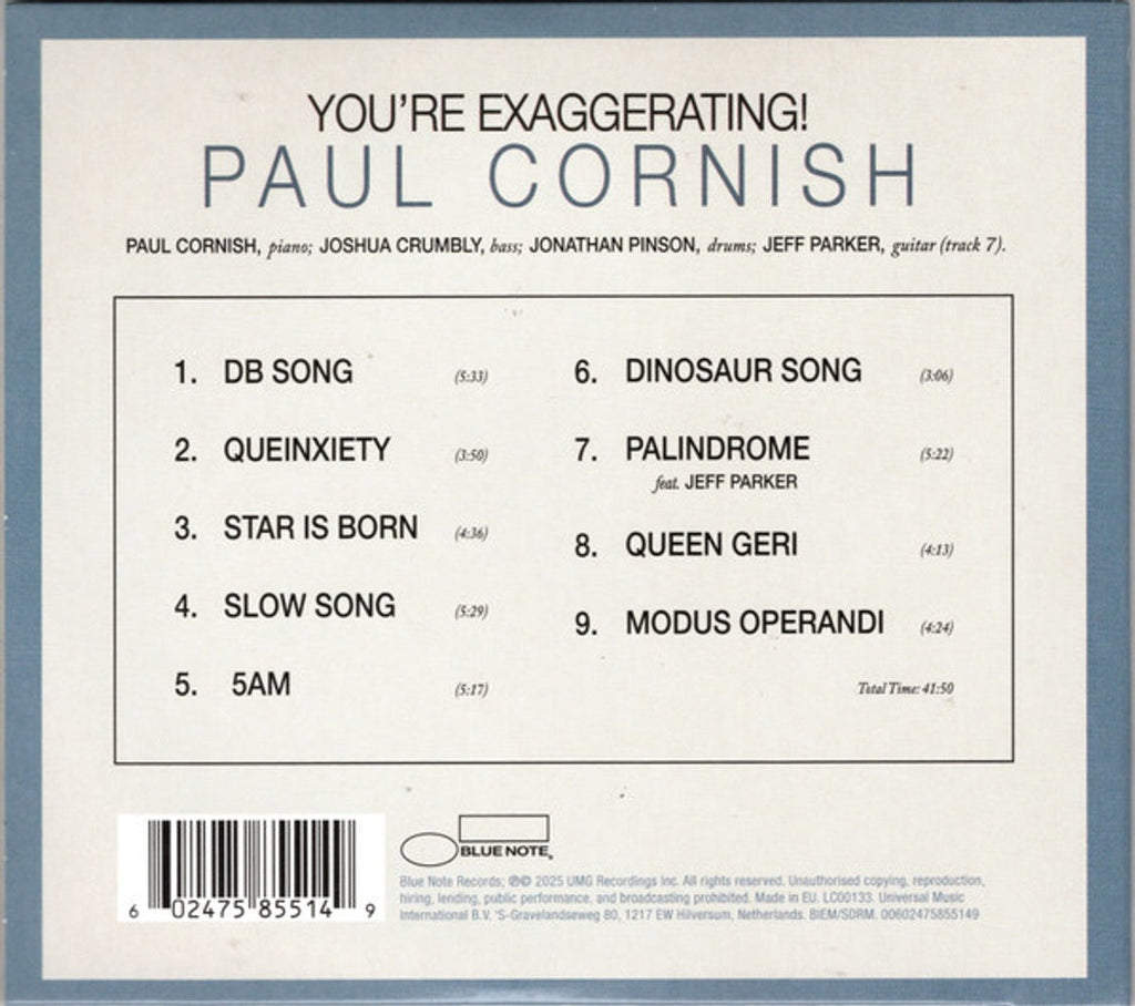 Paul Cornish – You're Exaggerating Music CD