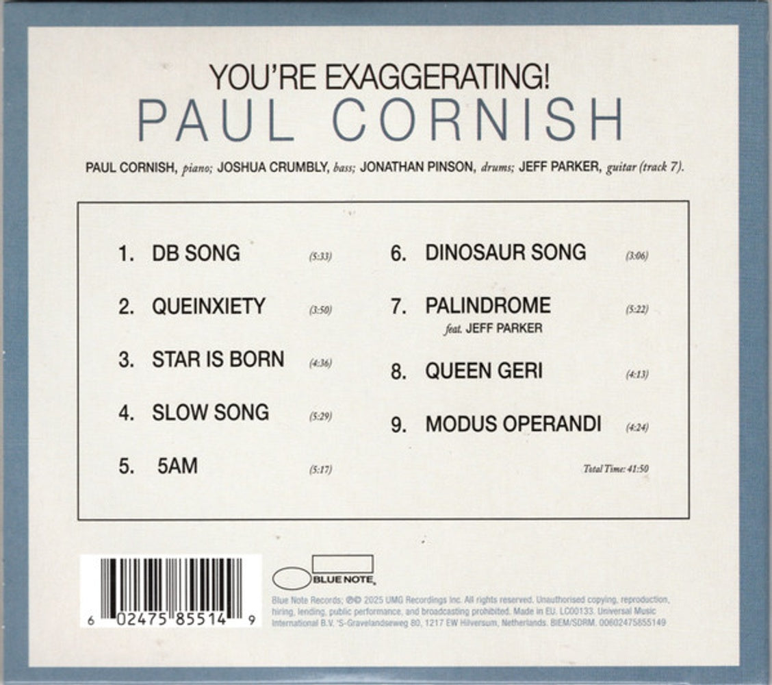 Paul Cornish – You're Exaggerating Music CD