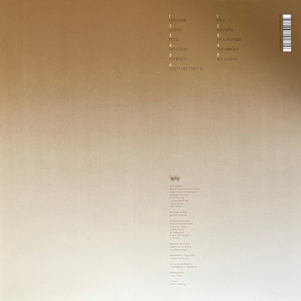 Perfume Genius – Too Bright (LP Clear Vinyl) Vinyl Record