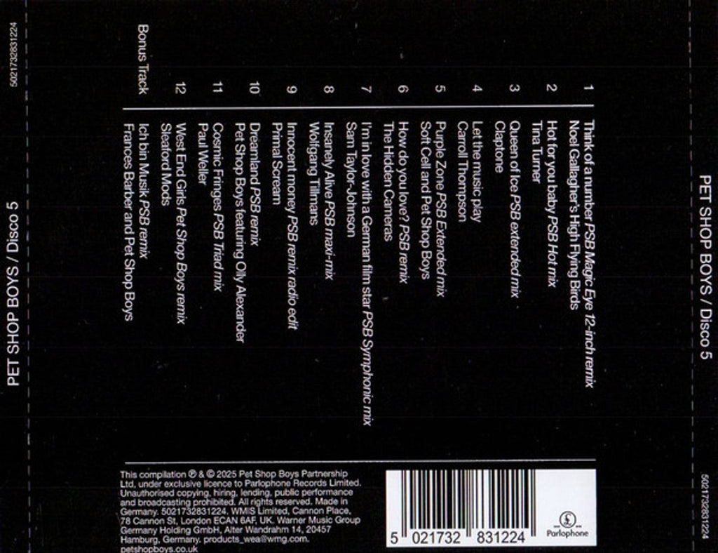 Pet Shop Boys – Disco 5 Music CD