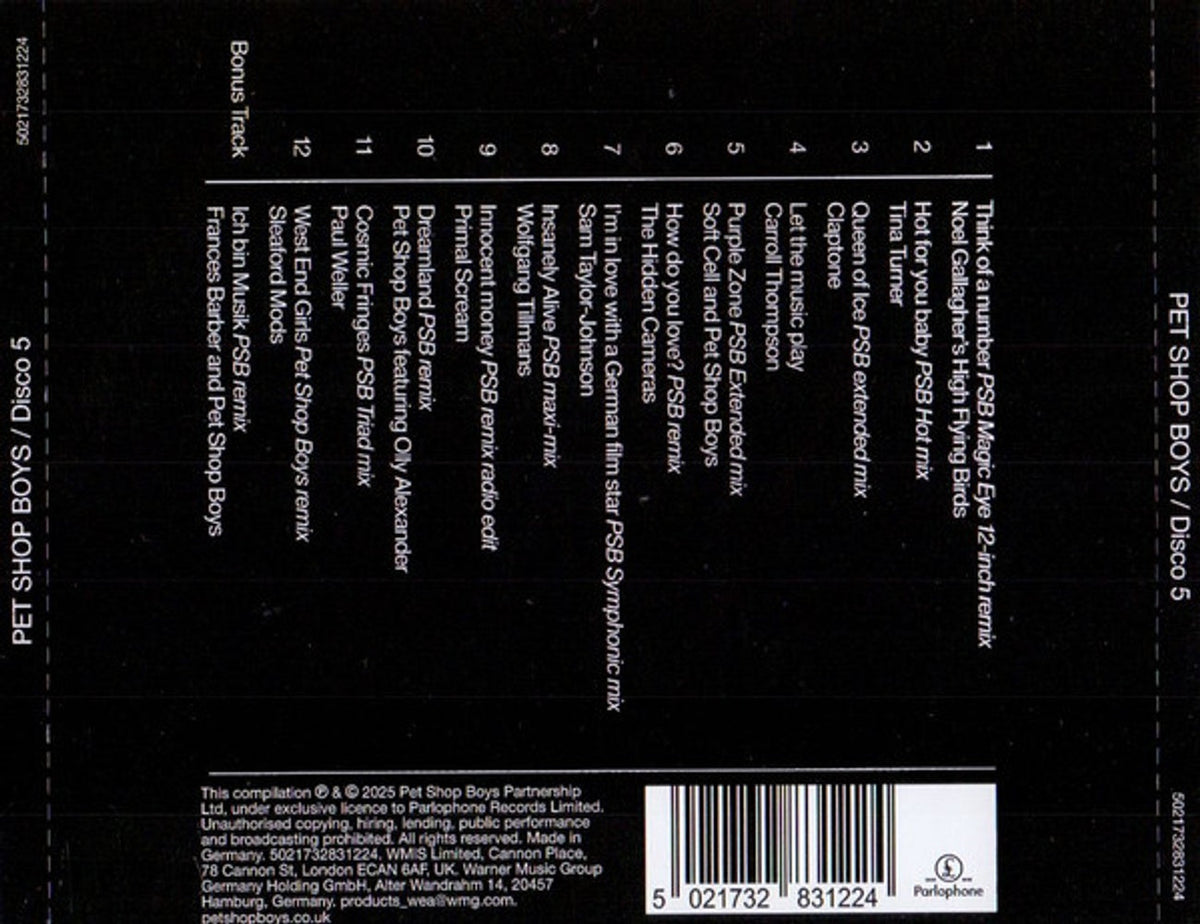 Pet Shop Boys – Disco 5 Music CD