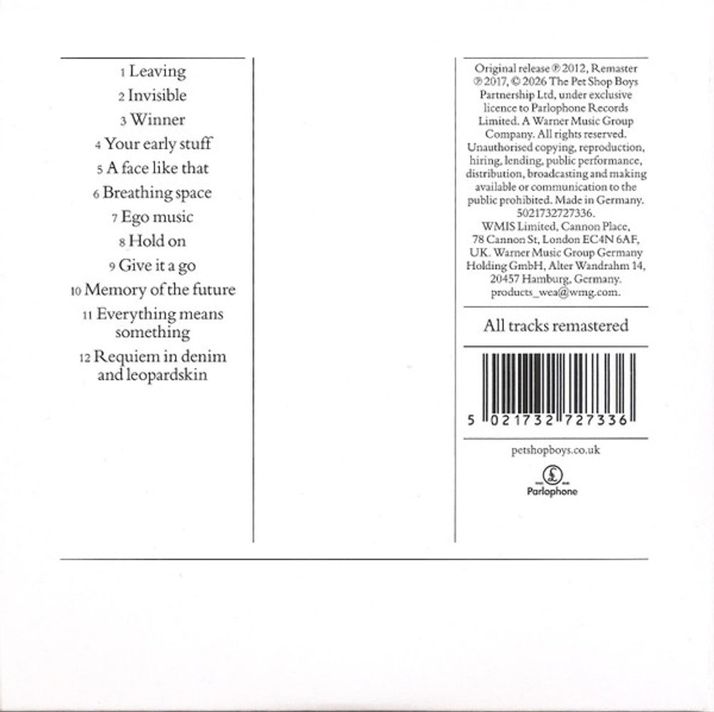 Pet Shop Boys – Elysium Music CD