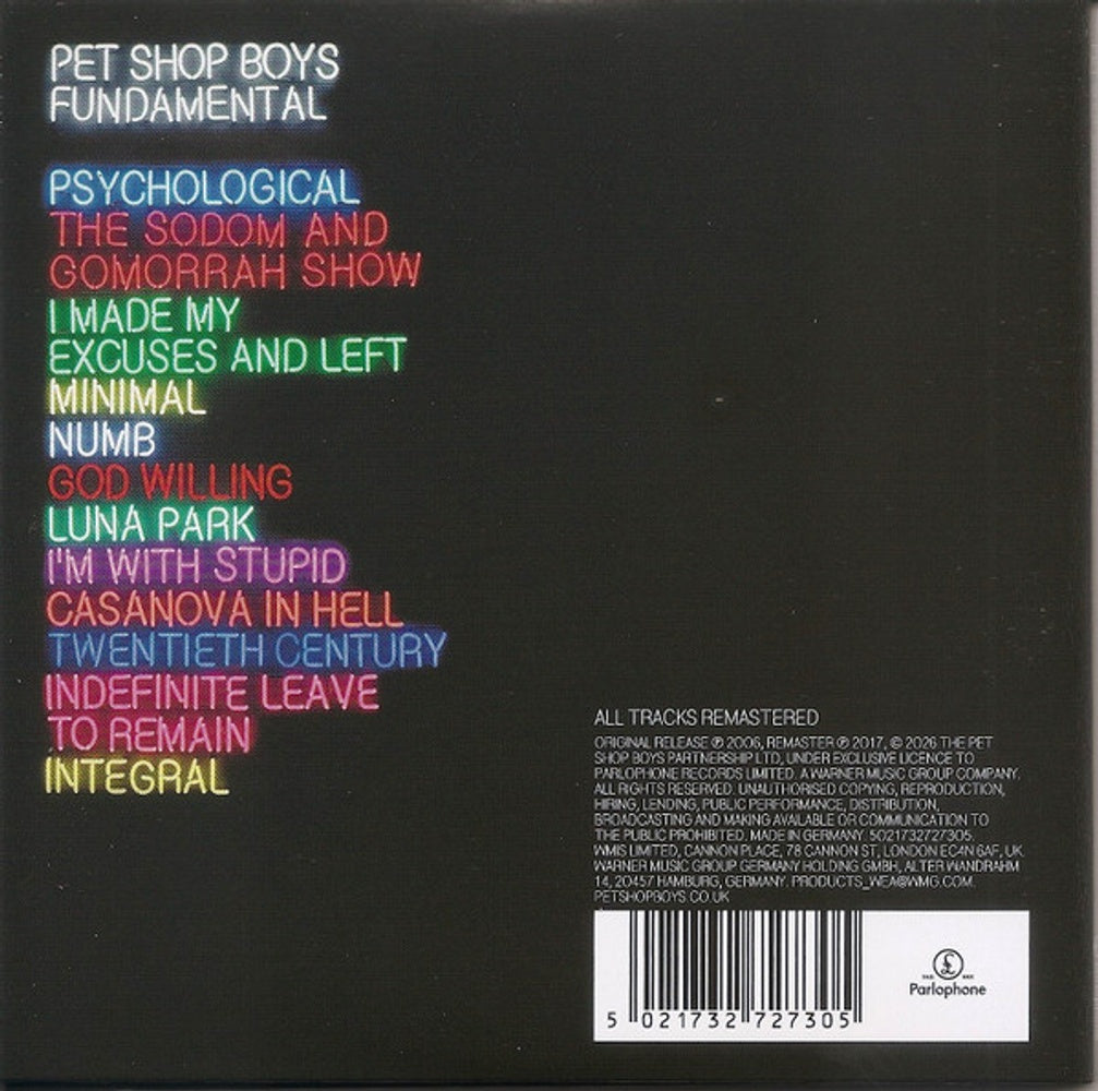 Pet Shop Boys – Fundamental Music CD
