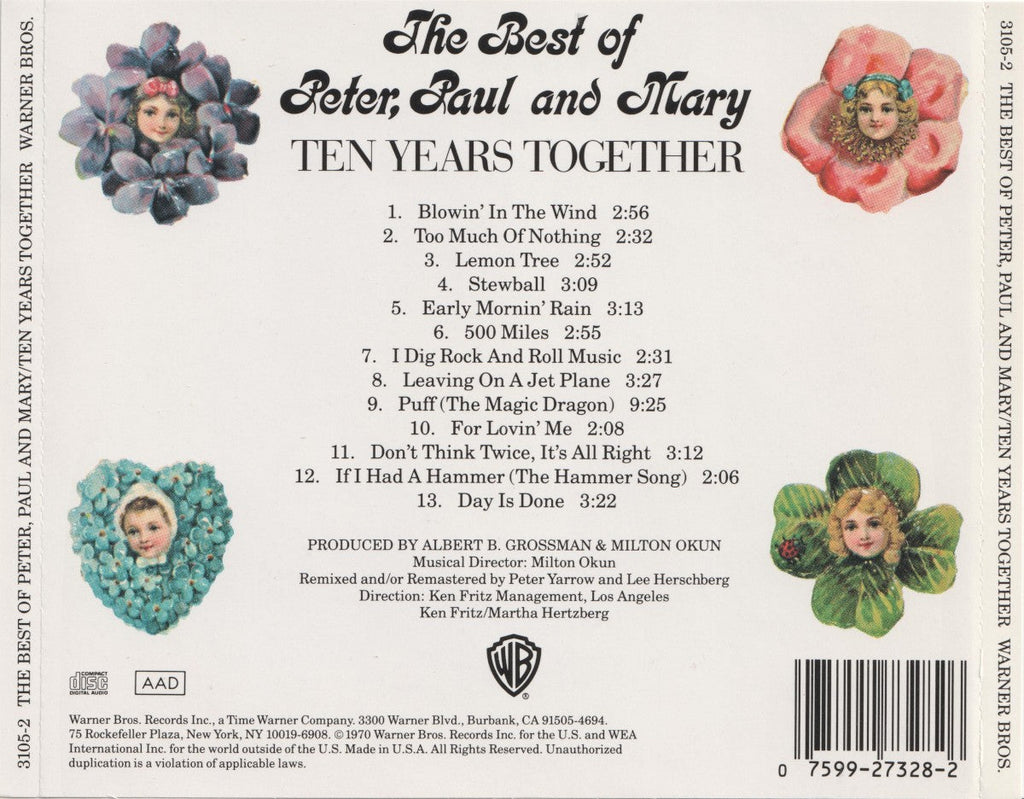Peter, Paul & Mary – The Best Of Peter, Paul and Mary: Ten Years Together Music CD