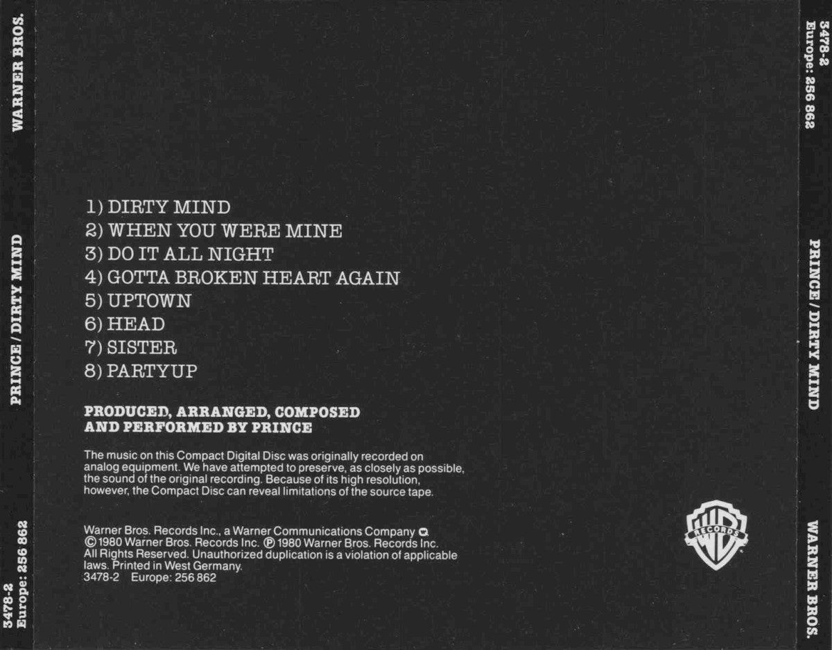 Prince – Dirty Mind Music CD
