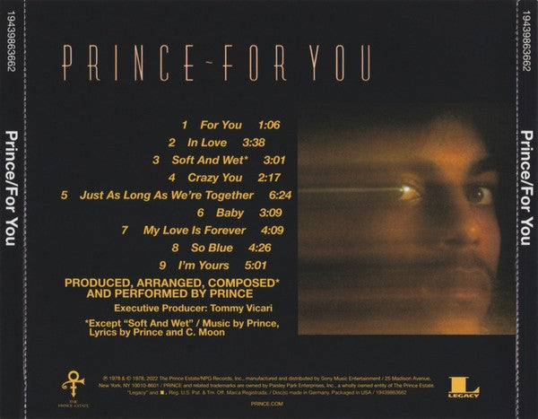 Prince – For You Music CD