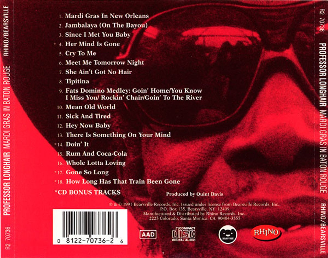 Professor Longhair – Mardi Gras in Baton Rouge Music CD