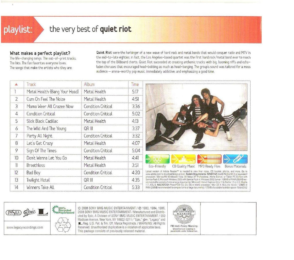Quiet Riot – The Very Best Of Quiet Riot Music CD