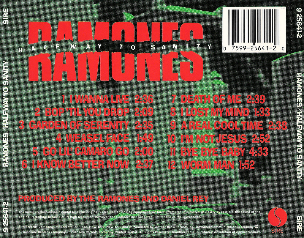Ramones – Halfway To Sanity Music CD