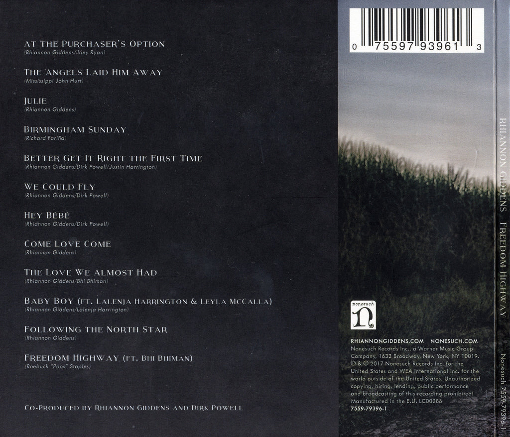 Rhiannon Giddens – Freedom Highway Music CD