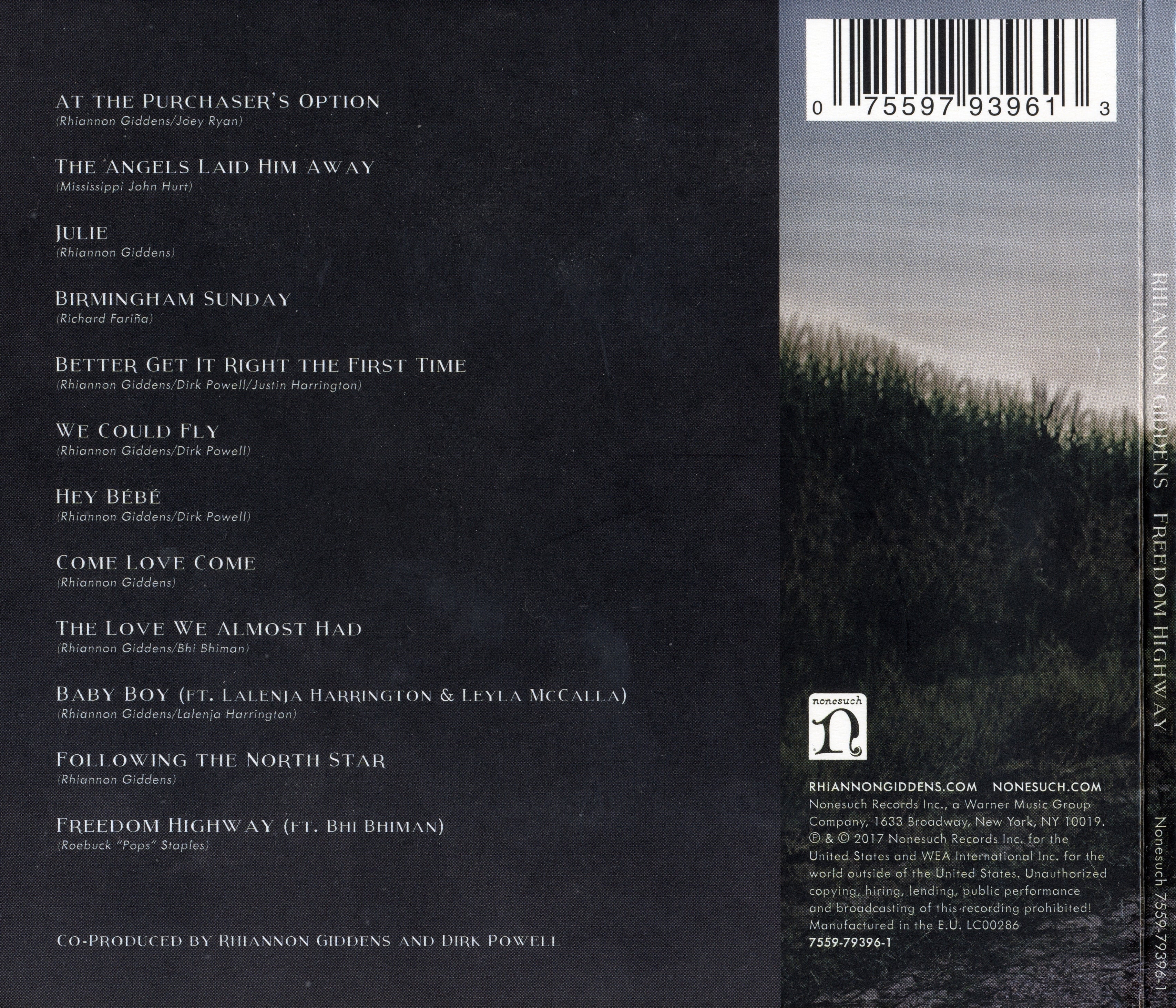 Rhiannon Giddens – Freedom Highway Music CD