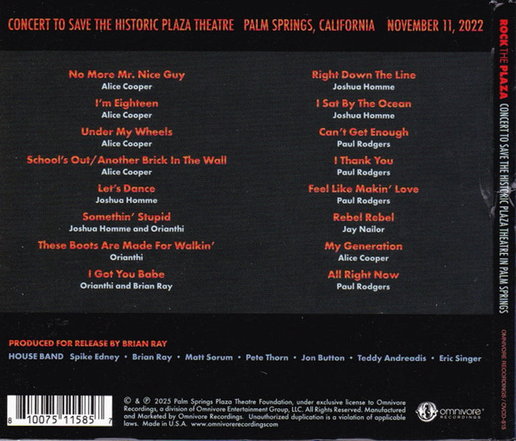 Rock The Plaza - Concert To Save The Historic Plaza Theatre Music CD