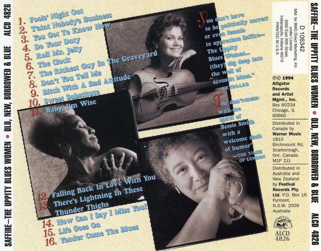 Saffire-The Uppity Blues Women – Old New Borrowed & Blue Music CD