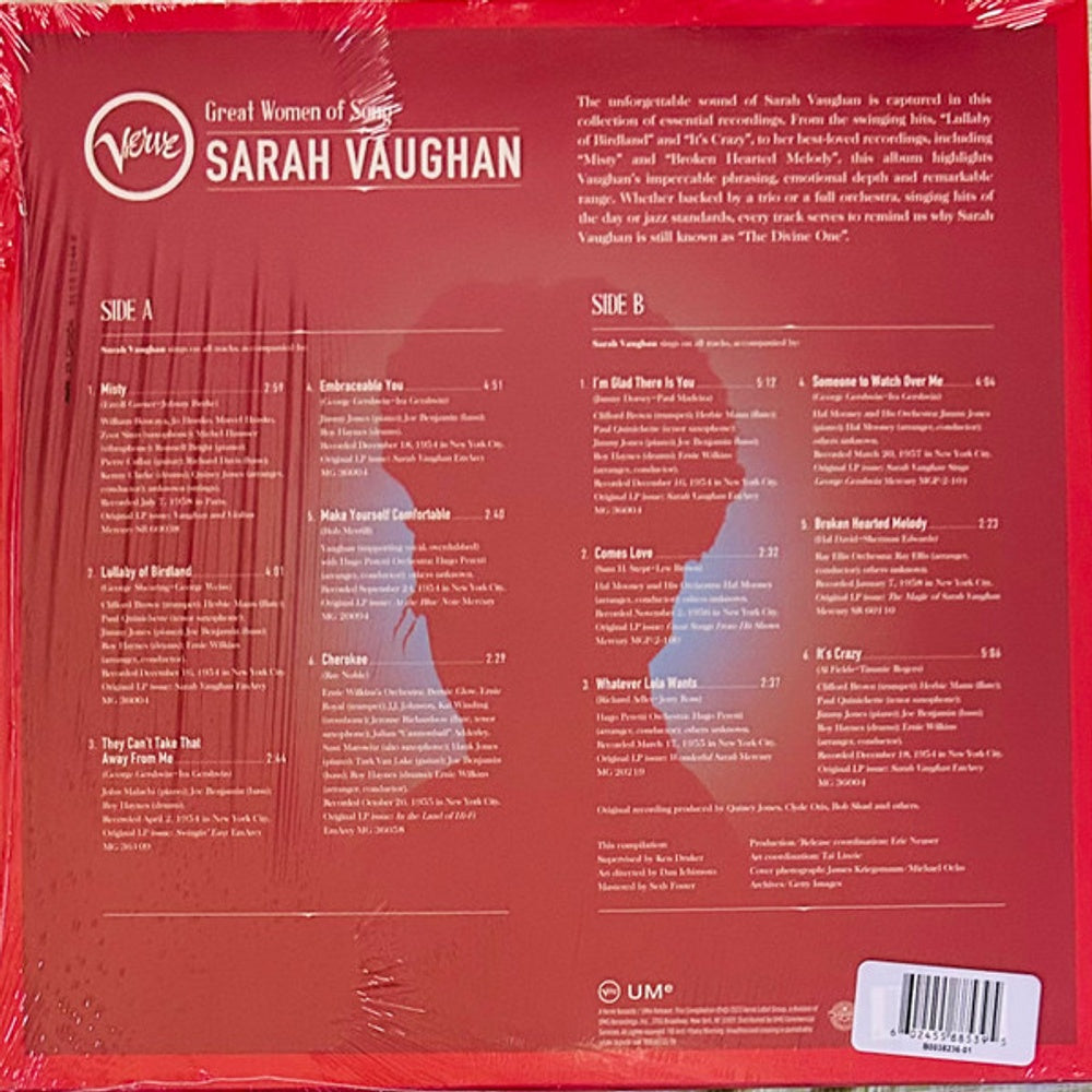 Sarah Vaughan – Great Women Of Song (LP Vinyl) Vinyl Record