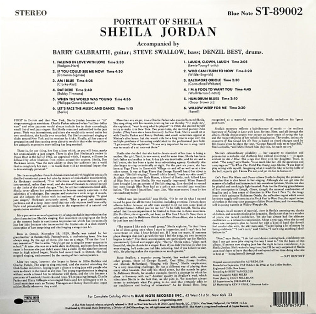 Sheila Jordan – Portrait Of Sheila (LP Vinyl) Vinyl Record