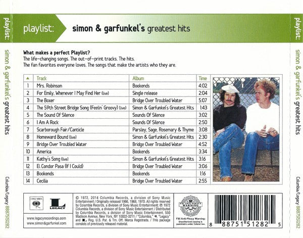 Simon & Garfunkel – Playlist: Very Best of Music CD