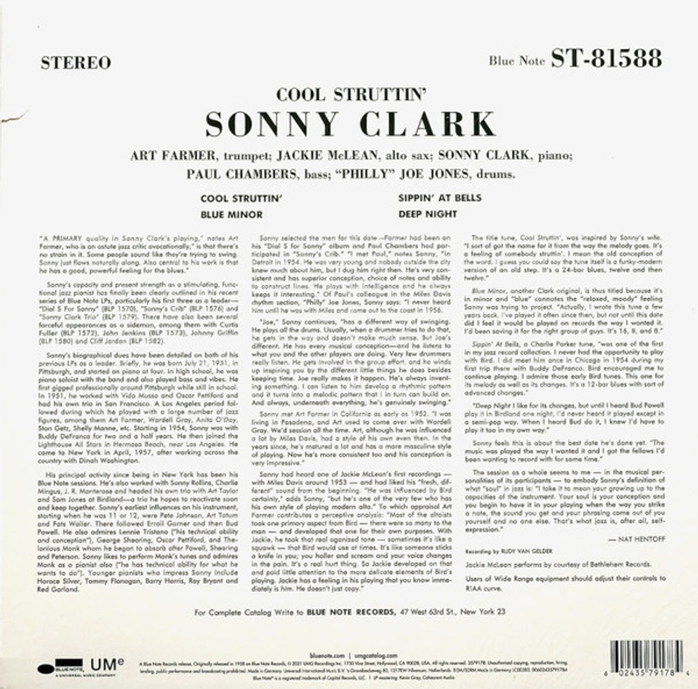 Sonny Clark – Cool Struttin' (LP Vinyl) Vinyl Record