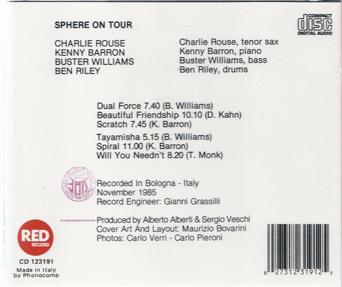 Sphere – On Tour Music CD