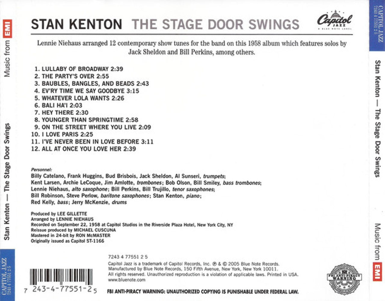 Stan Kenton – The Stage Door Swings Music CD