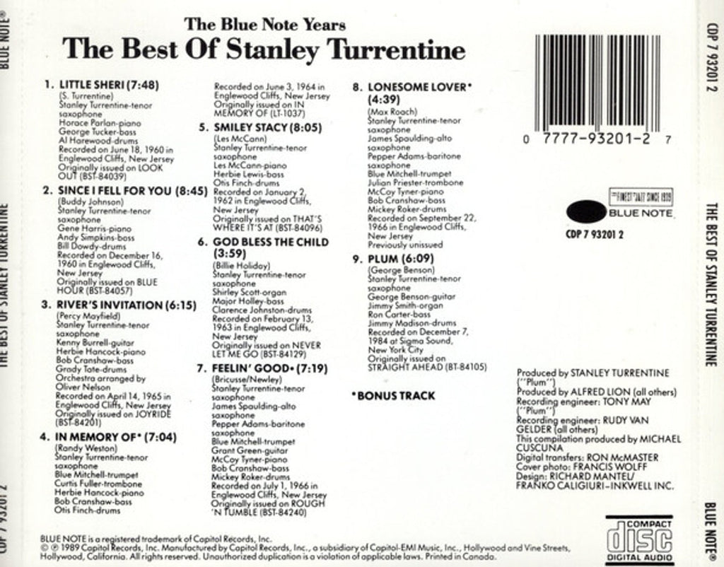 Stanley Turrentine – The Best Of Music CD