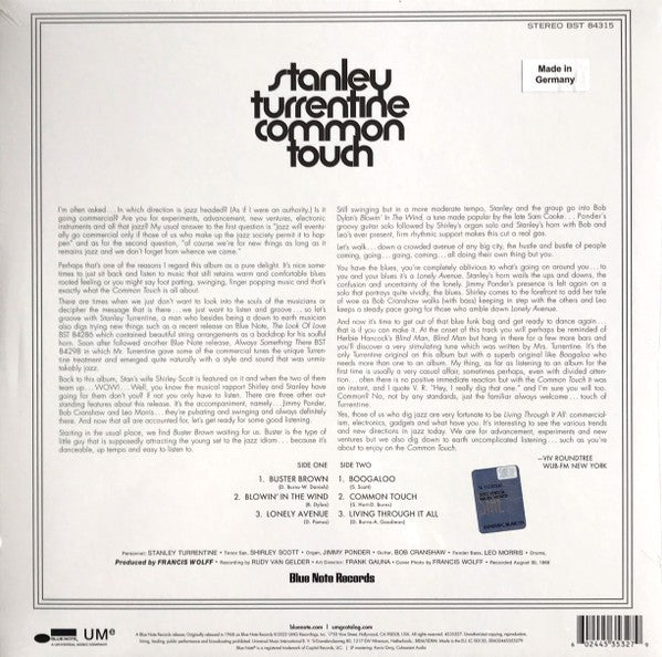 Stanley Turrentine – Common Touch (LP Vinyl) Vinyl Record