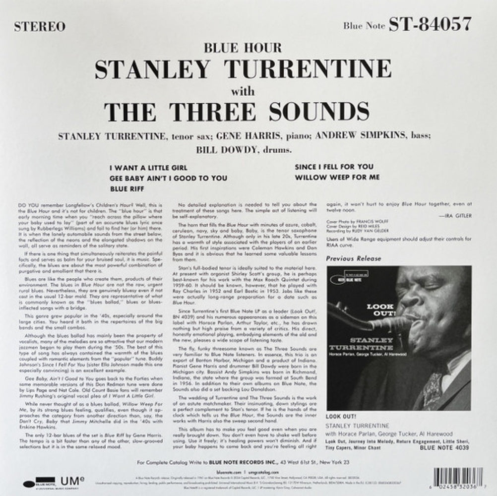 Stanley Turrentine With The 3 Sounds – Blue Hour (LP Vinyl) Vinyl Record