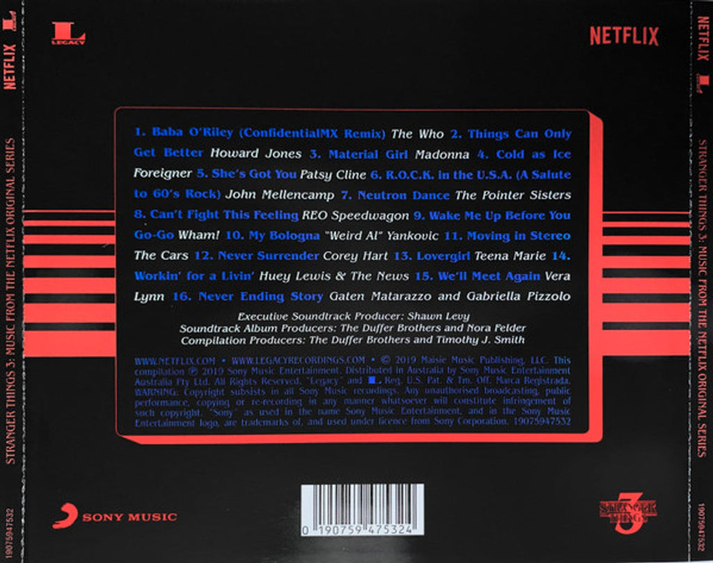 Stranger Things - Season 3 Soundtrack Music CD