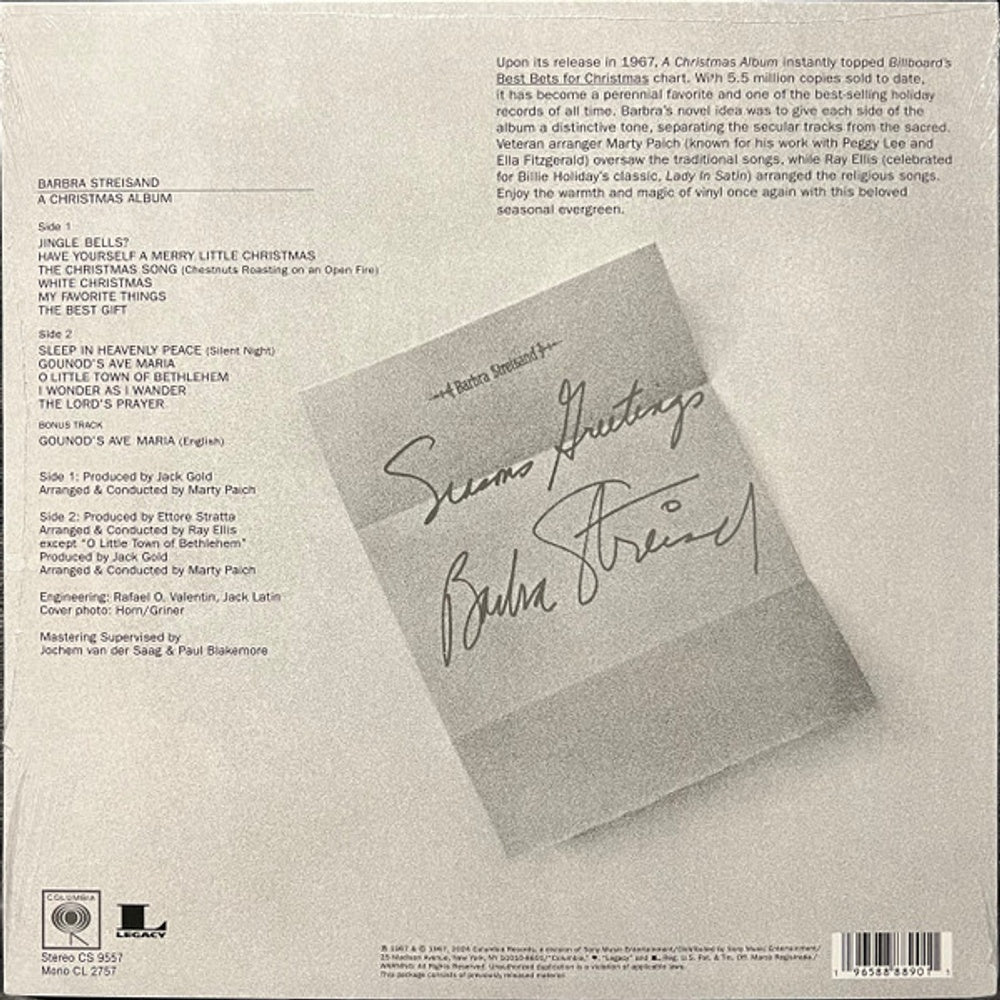 Streisand, Barbra – A Christmas Album (LP Vinyl) Vinyl Record