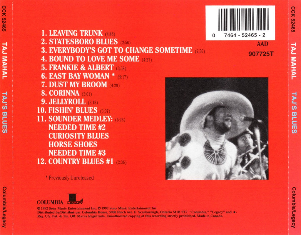 Taj Mahal – Taj's Blues Music CD
