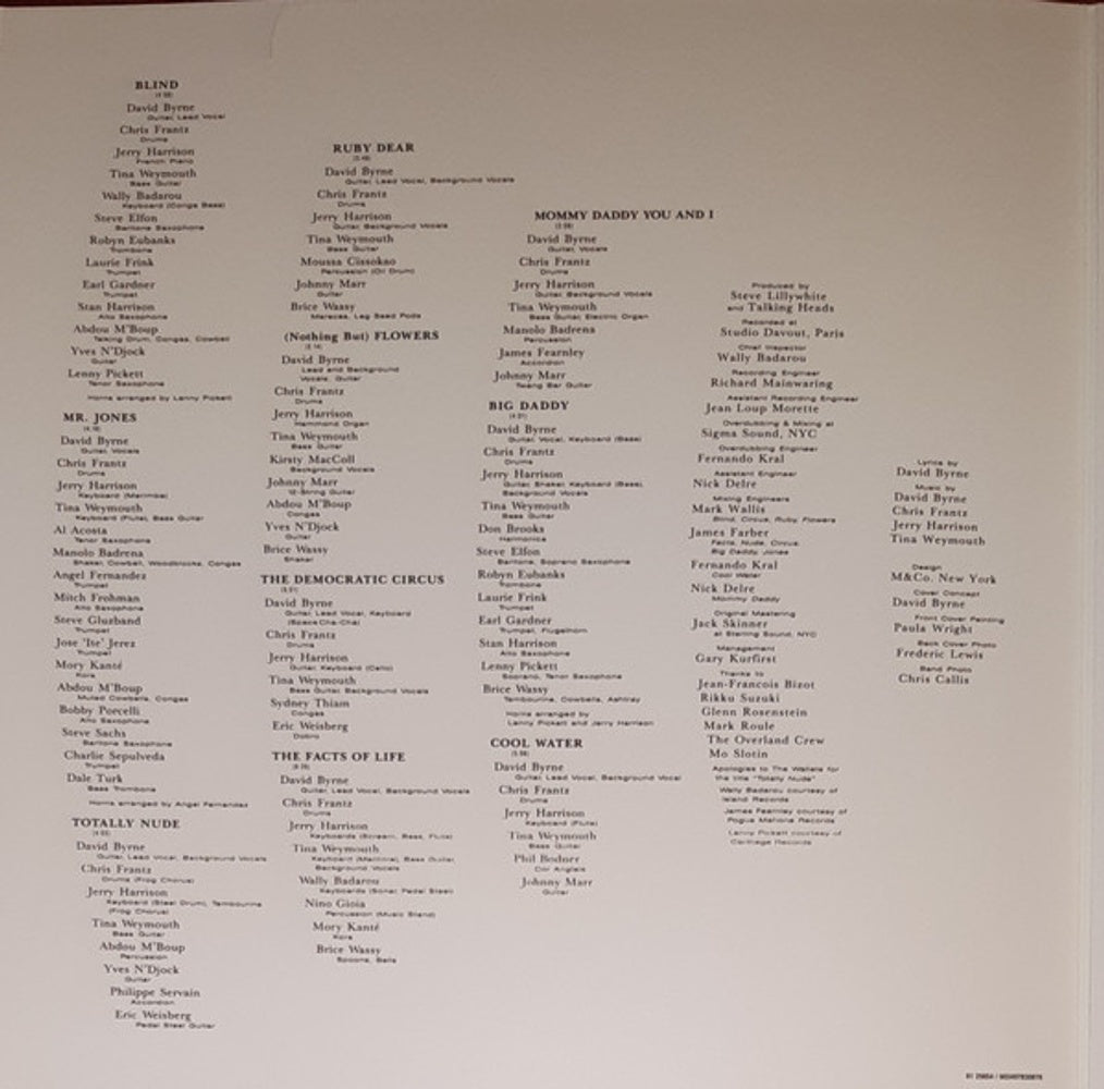 Talking Heads – Naked (LP Vinyl) Vinyl Record