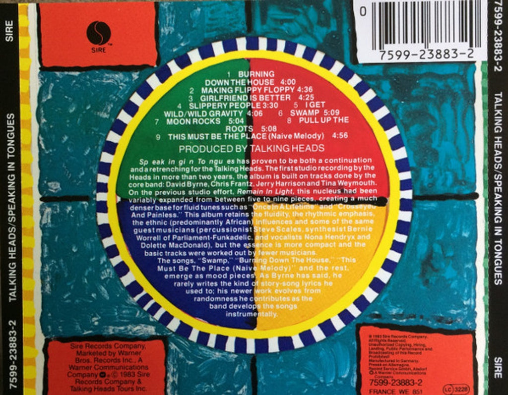 Talking Heads – Speaking in Tongues Music CD