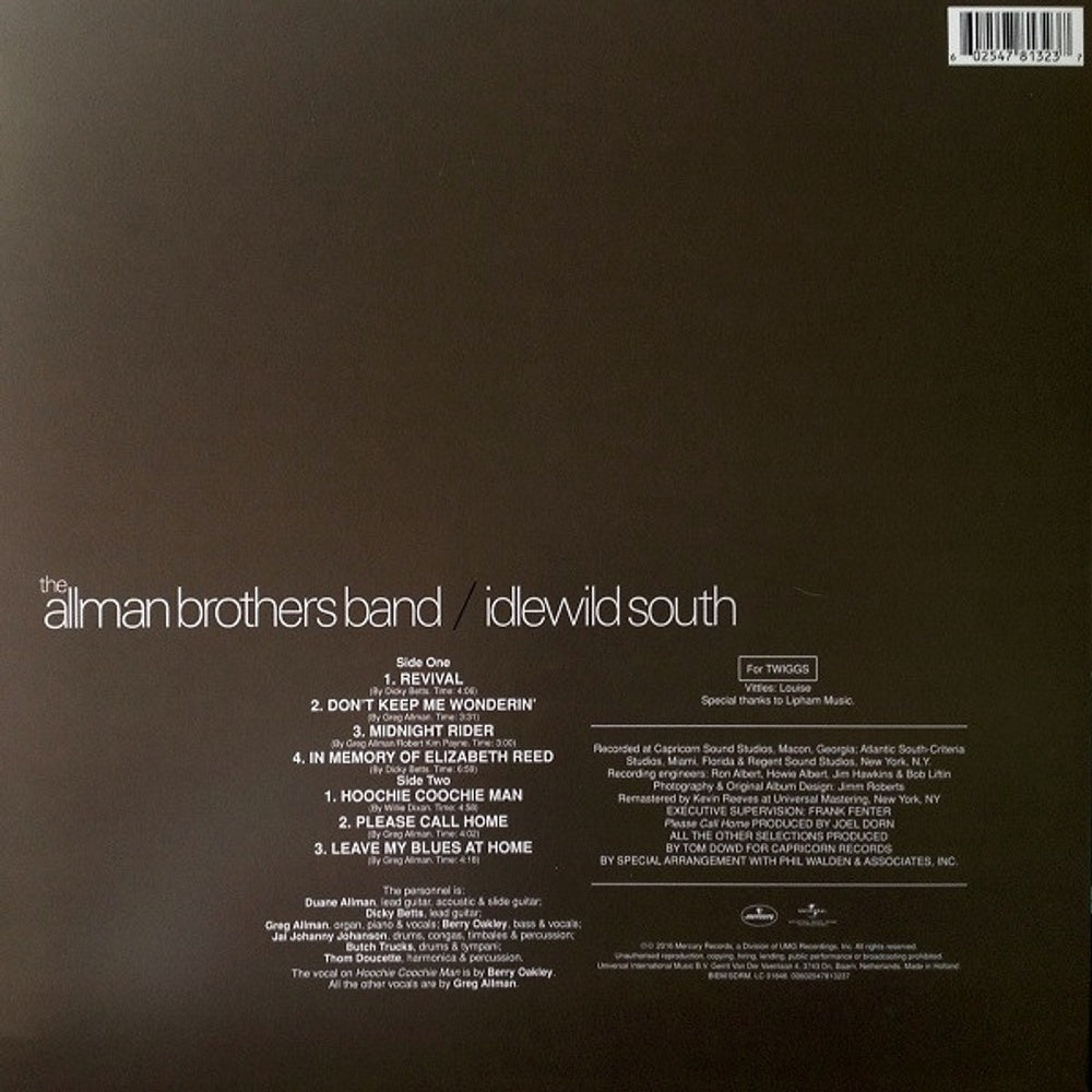 The Allman Brothers Band – Idlewild South (LP Vinyl) Vinyl Record