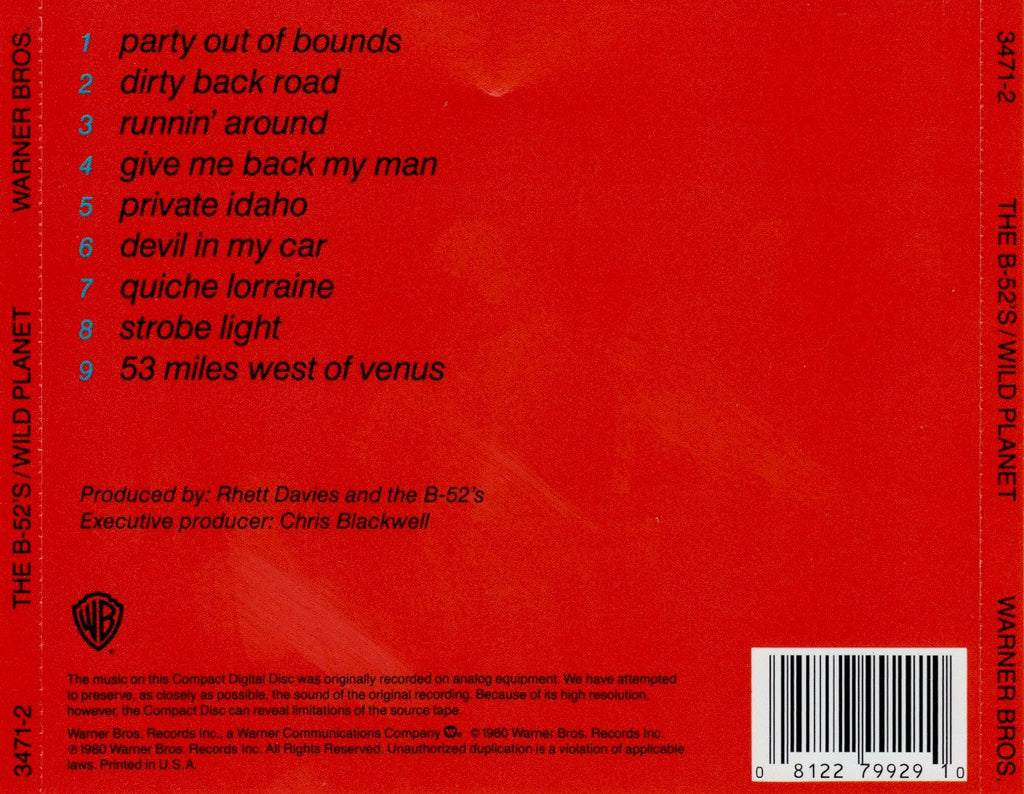 The B-52's – Wild Planet Music CD