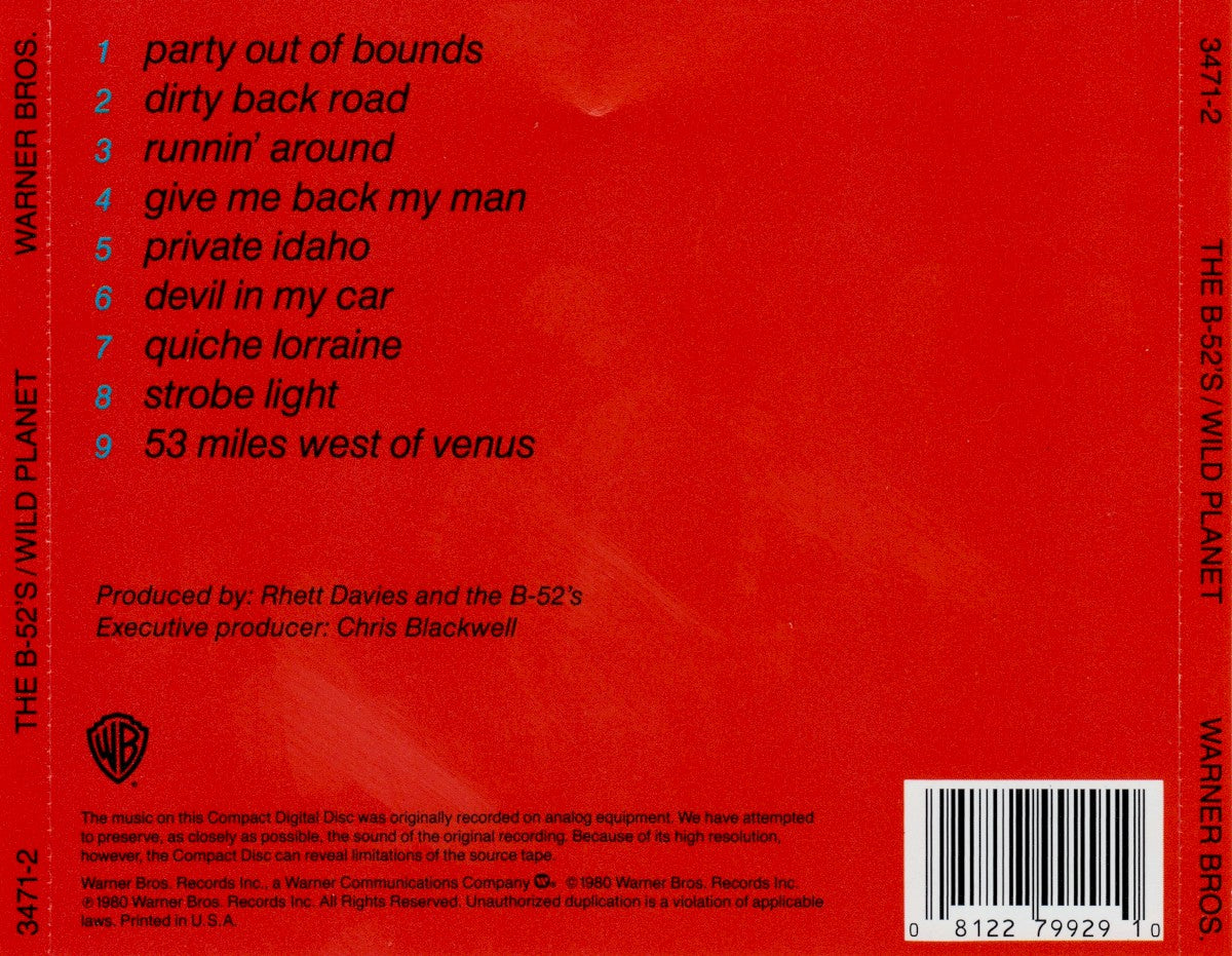 The B-52's – Wild Planet Music CD