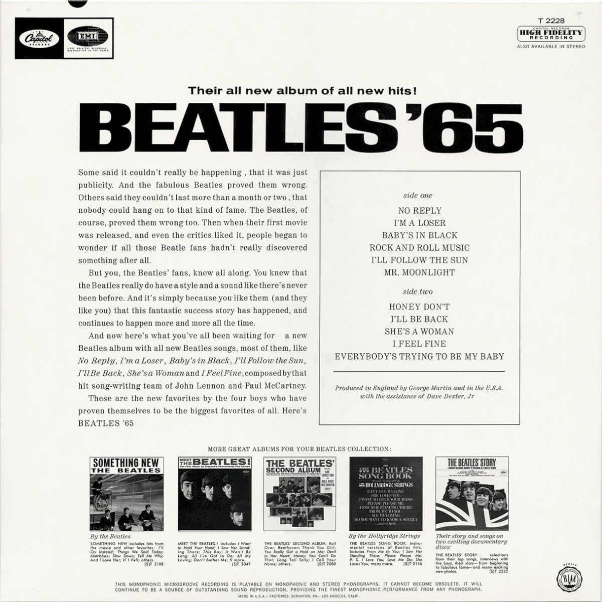 The Beatles – Beatles '65 - (LP Vinyl) Vinyl Record