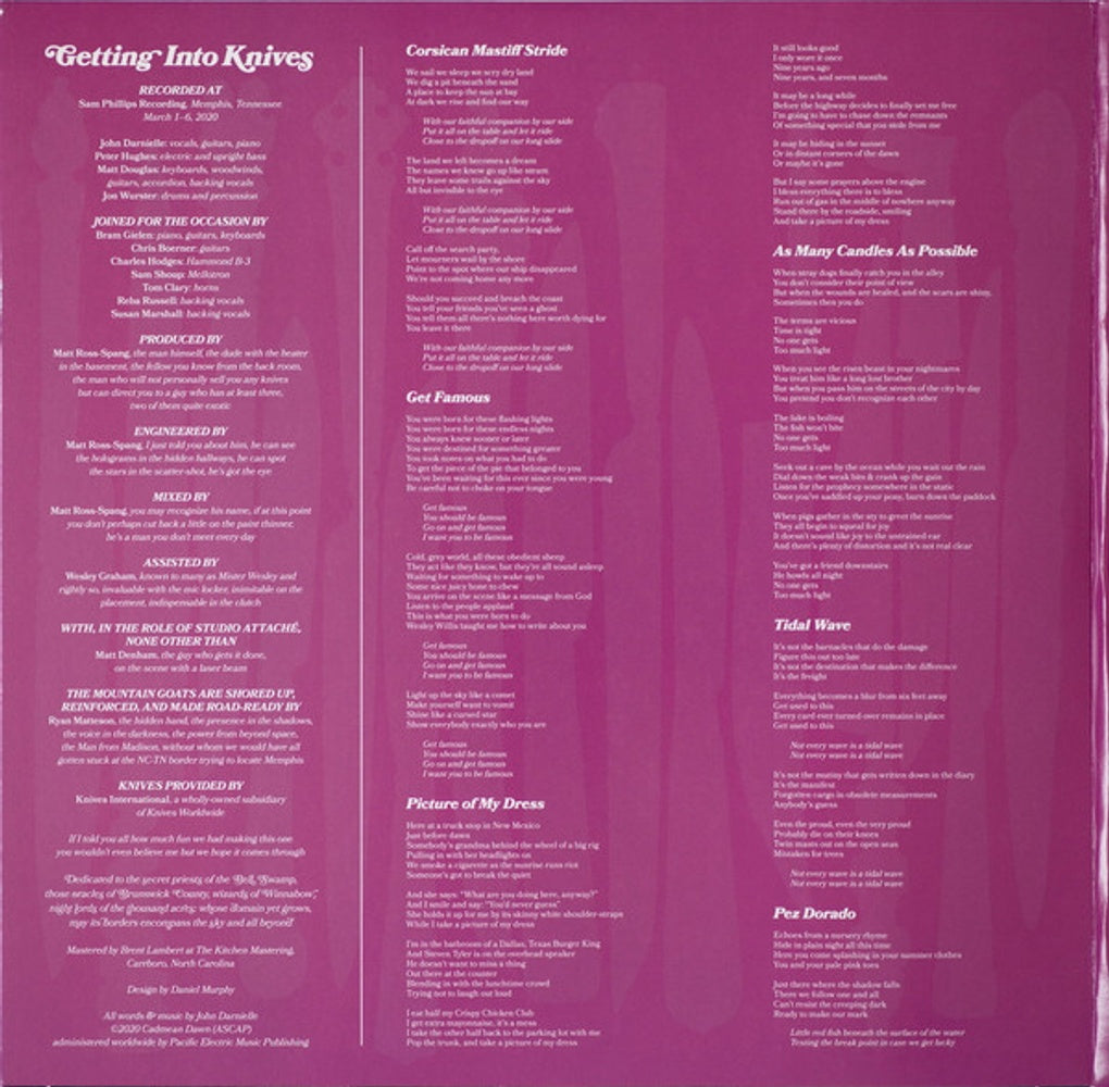 The Mountain Goats – Getting Into Knives (2-LP Vinyl) Vinyl Record