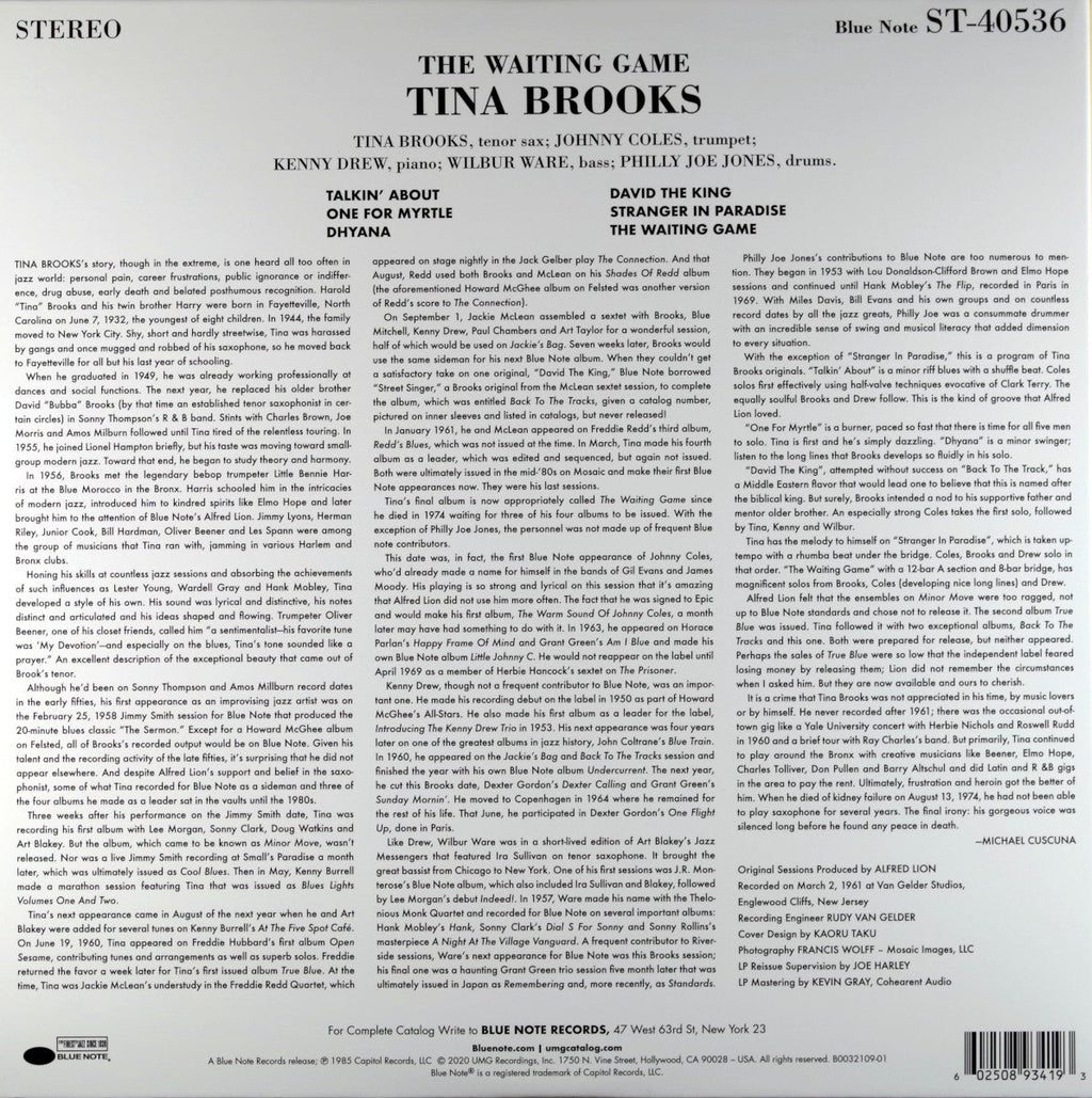 Tina Brooks – The Waiting Game (LP Vinyl) Vinyl Record
