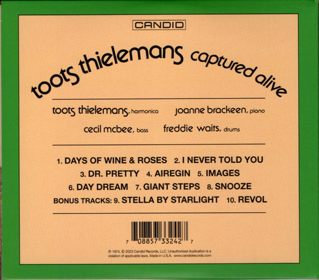 Toots Thielemans – Captured Alive Music CD