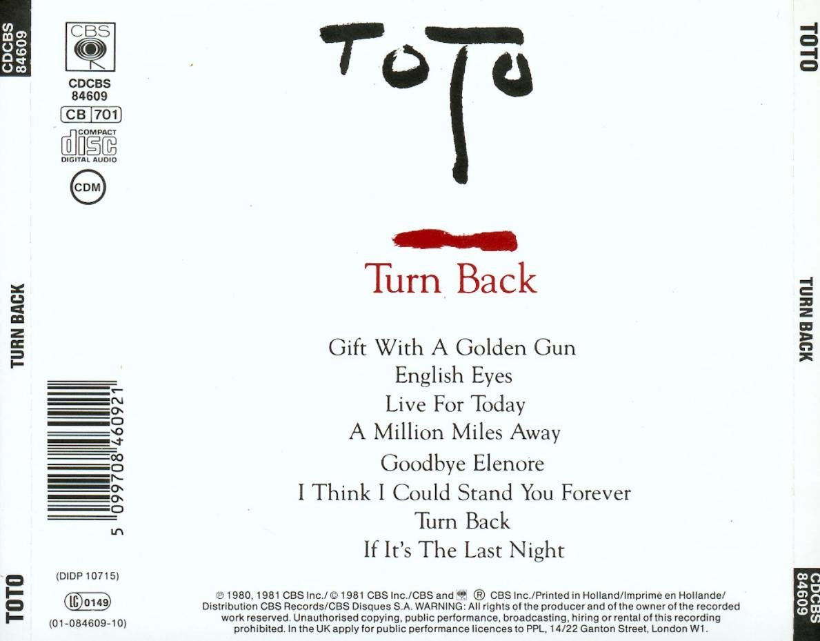 Toto – Turn Back (LP Vinyl) Vinyl Record