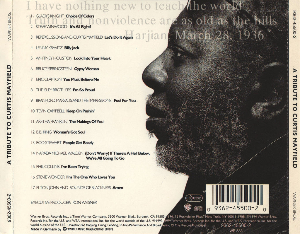 Tribute To Curtis Mayfield – Tribute to Curtis Mayfield / Various Music CD